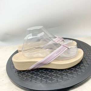 Vionic High Tide Sandals Women Size 10 Shoes Thong Flip Flops Brown Purple Wedge